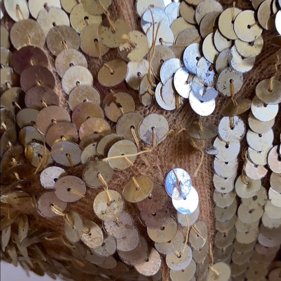 Vintage Cathy Hardwick Gold Sequin Top - Picture 4 of 5